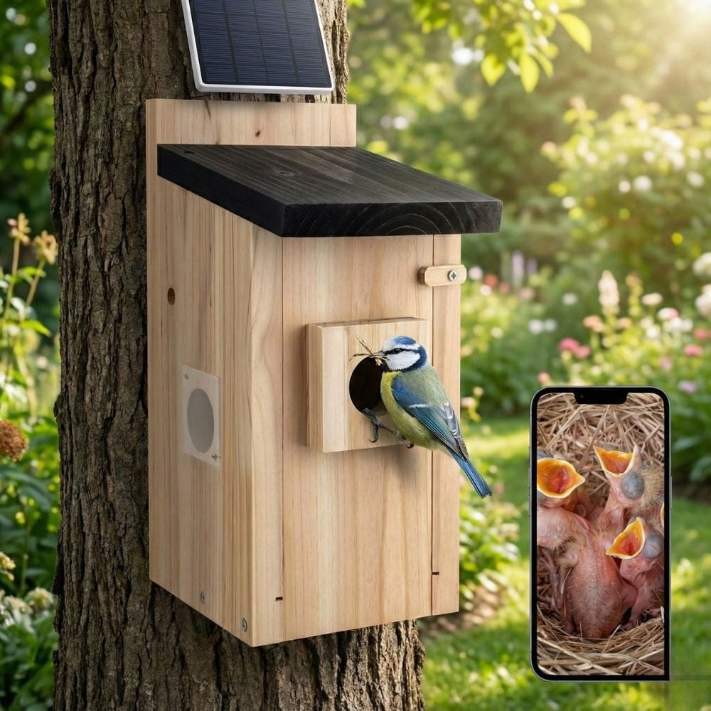 Nichoir Caméra Solaire 5MP : NatureVision SolarNest