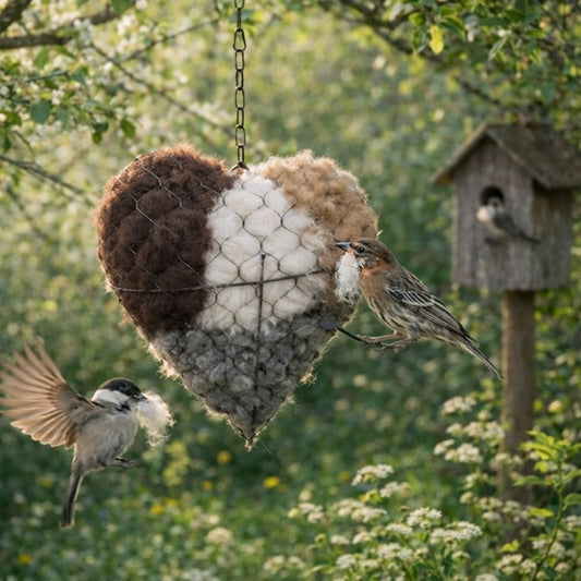Kit de nidification Cœur: Fibres naturelles pour attirer les oiseaux