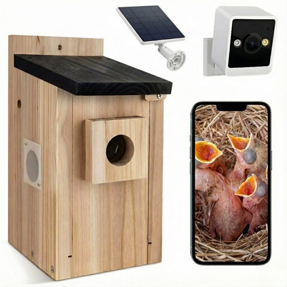 Nichoir Caméra Solaire 5MP : NatureVision SolarNest