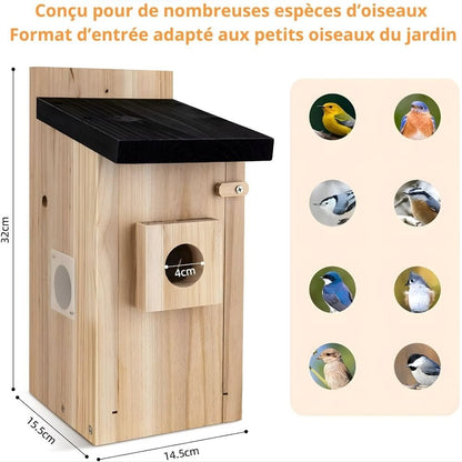 Nichoir Caméra Solaire 5MP : NatureVision SolarNest