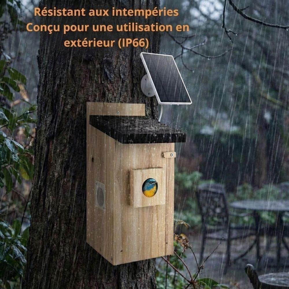 Nichoir Caméra Solaire 5MP : NatureVision SolarNest